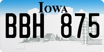 IA license plate BBH875
