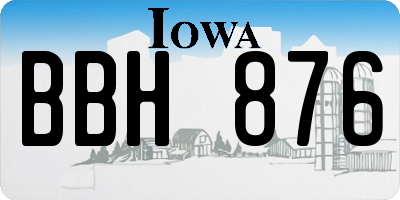 IA license plate BBH876