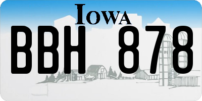 IA license plate BBH878