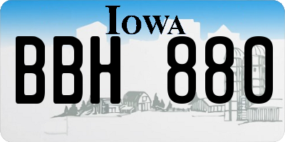 IA license plate BBH880