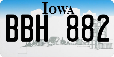 IA license plate BBH882