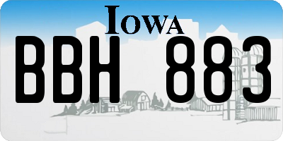 IA license plate BBH883