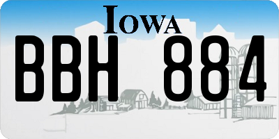 IA license plate BBH884