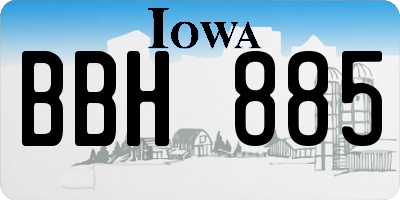 IA license plate BBH885