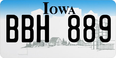IA license plate BBH889