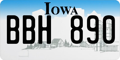 IA license plate BBH890
