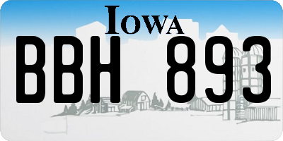 IA license plate BBH893