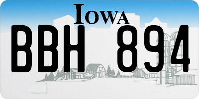 IA license plate BBH894