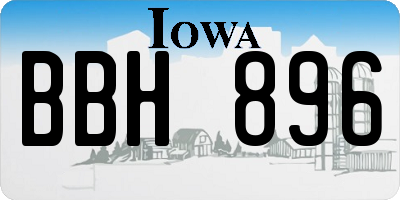 IA license plate BBH896