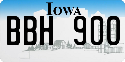 IA license plate BBH900