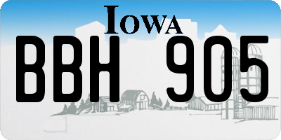 IA license plate BBH905