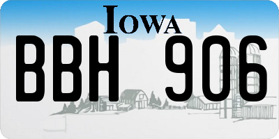 IA license plate BBH906