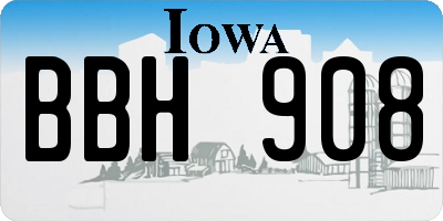 IA license plate BBH908