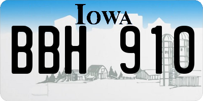 IA license plate BBH910