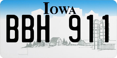 IA license plate BBH911