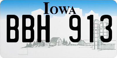 IA license plate BBH913