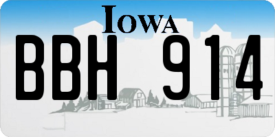 IA license plate BBH914
