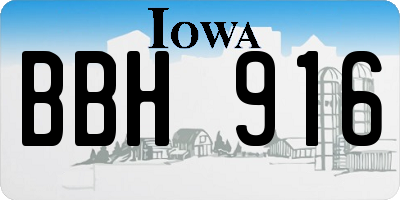 IA license plate BBH916