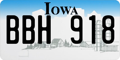 IA license plate BBH918