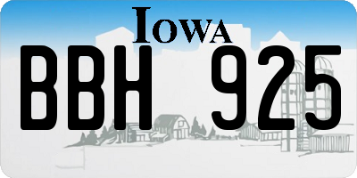 IA license plate BBH925