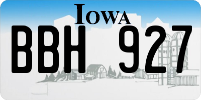 IA license plate BBH927