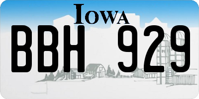 IA license plate BBH929