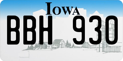IA license plate BBH930