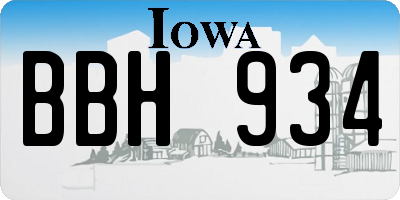 IA license plate BBH934
