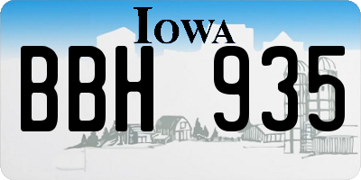 IA license plate BBH935