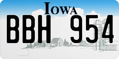 IA license plate BBH954