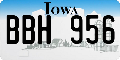 IA license plate BBH956