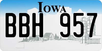 IA license plate BBH957