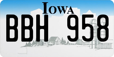 IA license plate BBH958