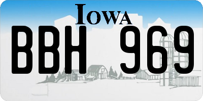 IA license plate BBH969