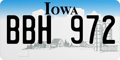 IA license plate BBH972