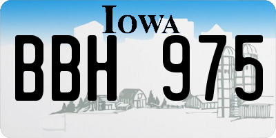 IA license plate BBH975