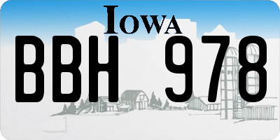 IA license plate BBH978