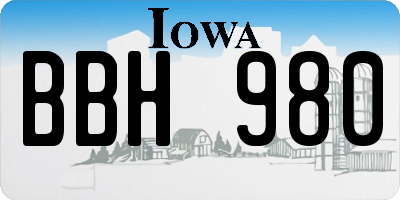 IA license plate BBH980