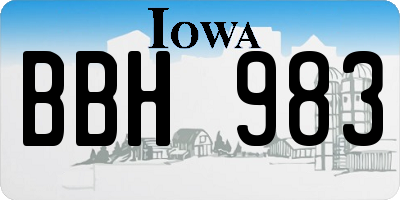 IA license plate BBH983