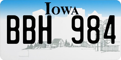 IA license plate BBH984