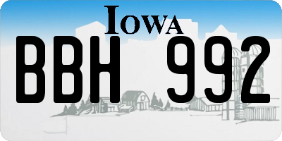 IA license plate BBH992