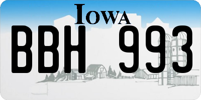 IA license plate BBH993