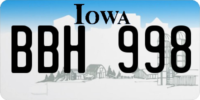 IA license plate BBH998