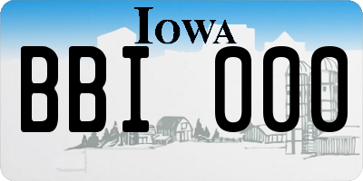IA license plate BBI000