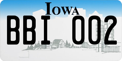 IA license plate BBI002