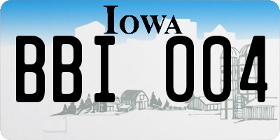 IA license plate BBI004