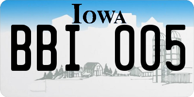 IA license plate BBI005