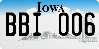 IA license plate BBI006