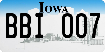 IA license plate BBI007