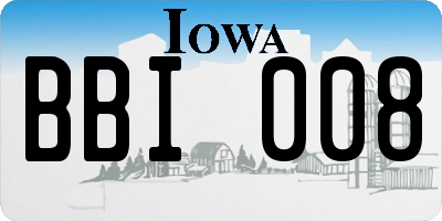 IA license plate BBI008